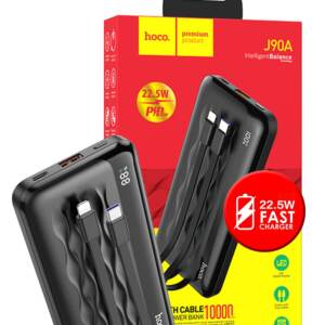 Hoco J90A 10000mAh 22.5W With Built In Charging Cable Power Bank - Black(10010492)