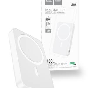 Hoco J109 15W PD20W 5000mAh Magnetic Mag Safe Wireless Charging Power Bank - White